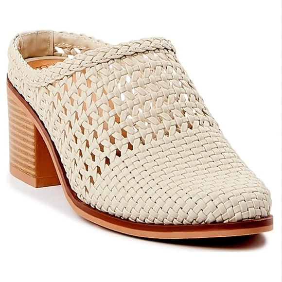 Time and Tru bone / cream Women's Woven Heeled Mules Sz 8 - Picture 1 of 8